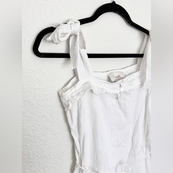 Cleobella Zane Dress Swiss Dot Ruffle Tiered Pinafore Bow Sleeve - Picture 6 of 8